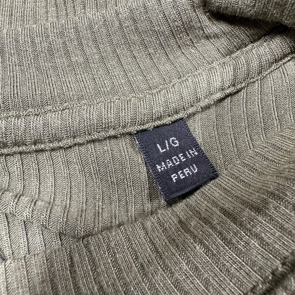 ATM NWT Army Green Modal Rib Long Sleeve Crew Neck Boy Tee Size L Stretch - Picture 4 of 9
